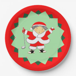 Christmas Holiday Golf Party ペーパープレート