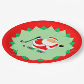 Christmas Holiday Hockey Party ペーパープレート (アングル)