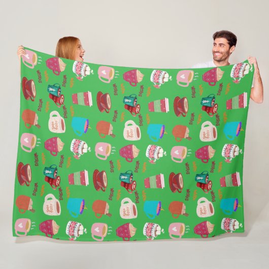 Christmas holiday mugs Fleece Blanket フリースブランケット (インサイチュ)