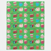 Christmas holiday mugs Fleece Blanket フリースブランケット (正面)