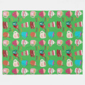 Christmas holiday mugs Fleece Blanket フリースブランケット (正面(横))