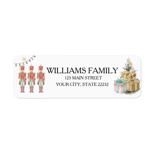 Christmas Holiday Nutcracker Address Label ラベル (正面)