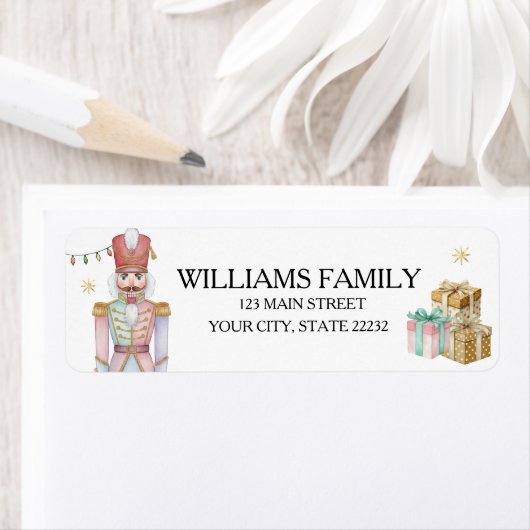 Christmas Holiday Nutcracker Address Label ラベル (インサイチュ)