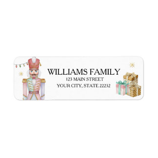 Christmas Holiday Nutcracker Address Label ラベル