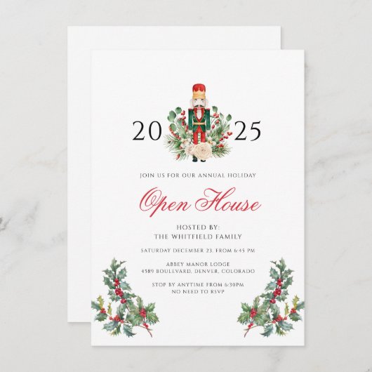 Christmas Holiday Nutcracker Open House Party 招待状 (正面/裏面)