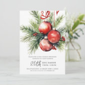 Christmas Holiday Open House Hand Painted Baubles  招待状 (スタンド正面)