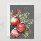 Christmas Holiday Open House Painted Baubles  招待状 (裏面)