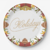 Christmas Holiday Paper Plates – Festive Dinner ペーパープレート (正面)