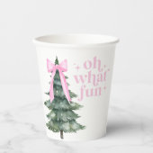 Christmas Holiday Party Oh What Fun Pink 紙コップ (正面)