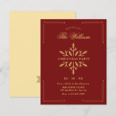 Christmas holiday party snowflake 招待状 (正面/裏面)