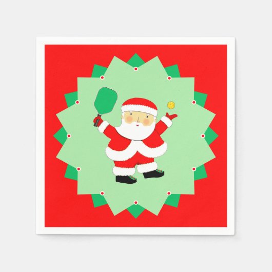 Christmas Holiday Pickleball Party スタンダードカクテルナプキン (正面)