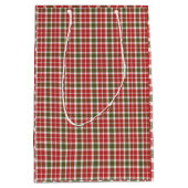 Christmas Holiday Plaid Gift Bag ミディアムペーパーバッグ (正面)