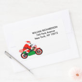 Christmas Holiday Santa Biker Address Labels 長方形シール (封筒)