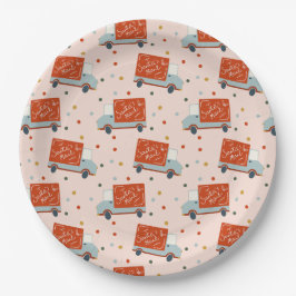 Christmas Holiday Santa's Mail Truck Paper Plates ペーパープレート