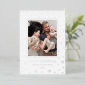 Christmas Holiday Snowflakes Modern Whimsical 箔シーズンカード (立ち正面)