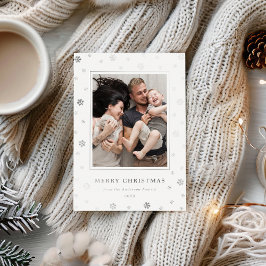 Christmas Holiday Snowflakes Modern Whimsical 箔シーズンカード