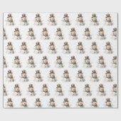 Christmas Holiday Snowman  ラッピングペーパー (フラット)