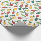 Christmas Holiday String Lights Pattern ラッピングペーパー (角)