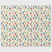 Christmas Holiday String Lights Pattern ラッピングペーパー (フラット)