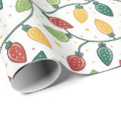 Christmas Holiday String Lights Pattern ラッピングペーパー (ロールコーナー)