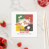 Christmas Holiday Vegas Casino Poker Night Party スタンダードカクテルナプキン (インサイチュ)