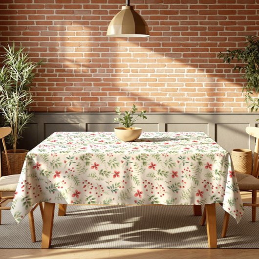 Christmas Holiday winter flowers – Kitchen Decor テーブルクロス