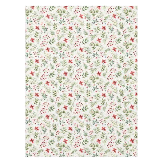 Christmas Holiday winter flowers – Kitchen Decor テーブルクロス (正面)