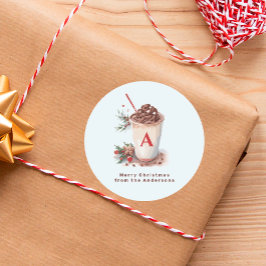 Christmas Holiday Winter Hot Cocoa Beverage ラウンドシール