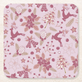 Christmas holidays スクエアペーパーコースター