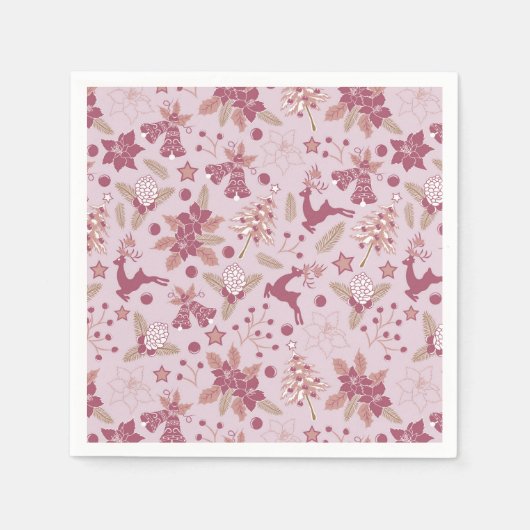 Christmas holidays スタンダードカクテルナプキン (正面)