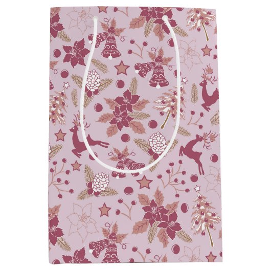 Christmas holidays ミディアムペーパーバッグ (正面)