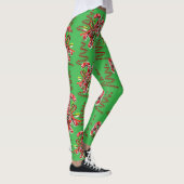 Christmas Holidays Candy Cane Abstract レギンス (右)