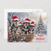 Christmas Holidays Chihuahua Puppies Cute シーズンポストカード (正面/裏面)
