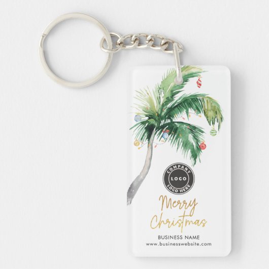 Christmas Holidays Coastal Palm Tree Swag キーホルダー (正面)