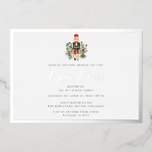 Christmas Holidays Open House Party 箔招待状 (正面)