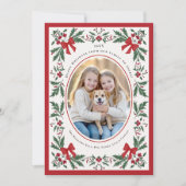 Christmas Holidays Whimsical Botanical Art Photo シーズンカード (正面)