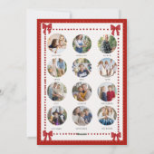 Christmas Holidays Whimsical Bow Botanical Photo シーズンカード (裏面)