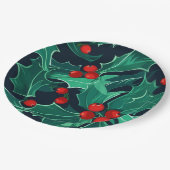Christmas Holly ペーパープレート (アングル)