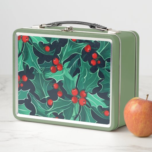 Christmas Holly メタルランチボックス (インサイチュ)