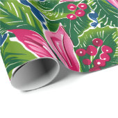 Christmas Holly And Flower Patterned  ラッピングペーパー (ロールコーナー)