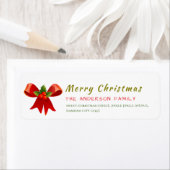Christmas Holly Berry  Elegant Return Address ラベル (インサイチュ)