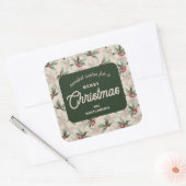 Christmas Holly Berry Homemade Food Holiday Baking スクエアシール (封筒)