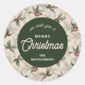 Christmas Holly Berry Homemade Food Holiday Baking ラウンドシール (正面)