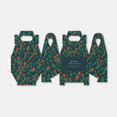 Christmas Holly Botanical Greenery Personalized フェイバーボックス (折り畳みなし)