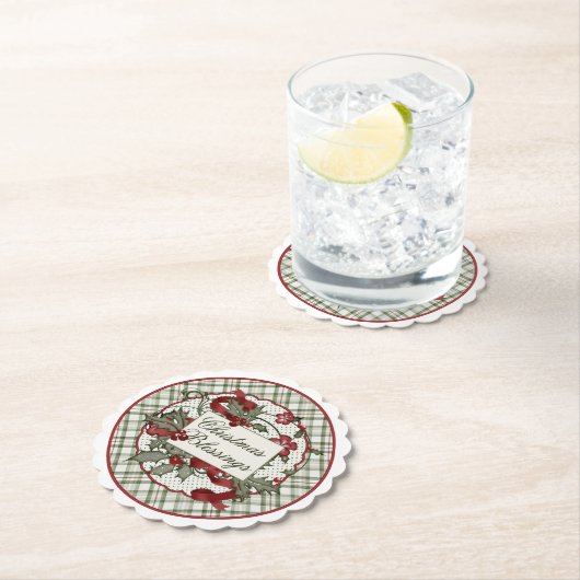 Christmas-Holly-CHRISTMAS-BLESSINGS-Paper Coaster ペーパーコースター (インサイチュ)
