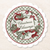 Christmas-Holly-CHRISTMAS-BLESSINGS-Paper Coaster ペーパーコースター (正面)