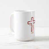 Christmas Holly Cross コーヒーマグカップ (正面左)