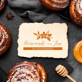 Christmas Holly Flowers Homemade with Love Quote ラバースタンプ