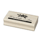 Christmas Holly Flowers Homemade with Love Quote ラバースタンプ (スタンプ)