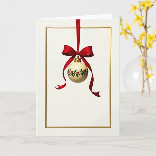 Christmas Holly Frame Card カード (黄色い花)